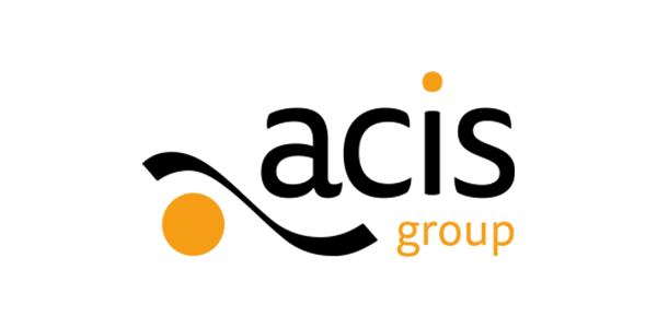 Logo ACIS Group - Deux cercles oranges et courbe noire représentant le mouvement et l'innovation