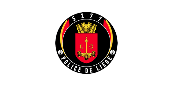 Logo de la Police de Liège, service de police belge, avec blason rouge et symboles officiels de la ville.