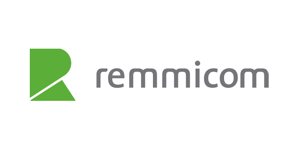 Logo Remmicom - Agence de communication digitale avec lettre R stylisée verte et blanche.